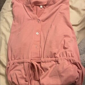 Pink Button-Up Long Sleeve Maternity